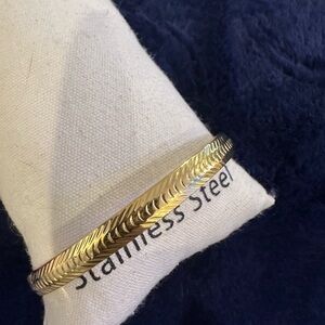 Gold Plated Stainless Steel Bangle Bracelet